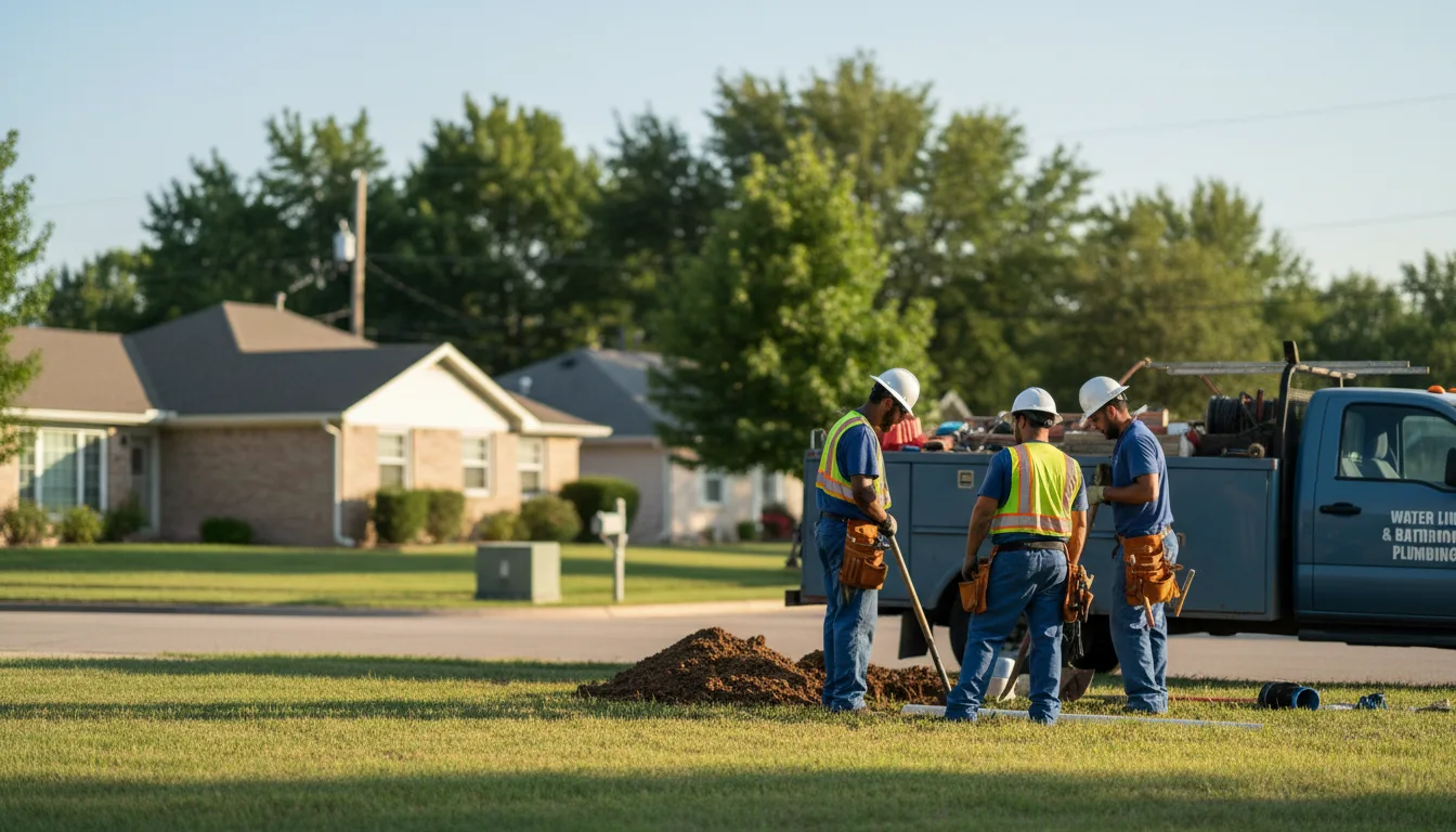 Residential water line and bathroom plumbing service in Denbo, PA